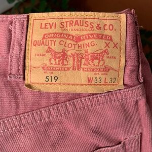 Mens Levi's Vintage Clothing 519 Dusty Rose W33 L32 pants LVC